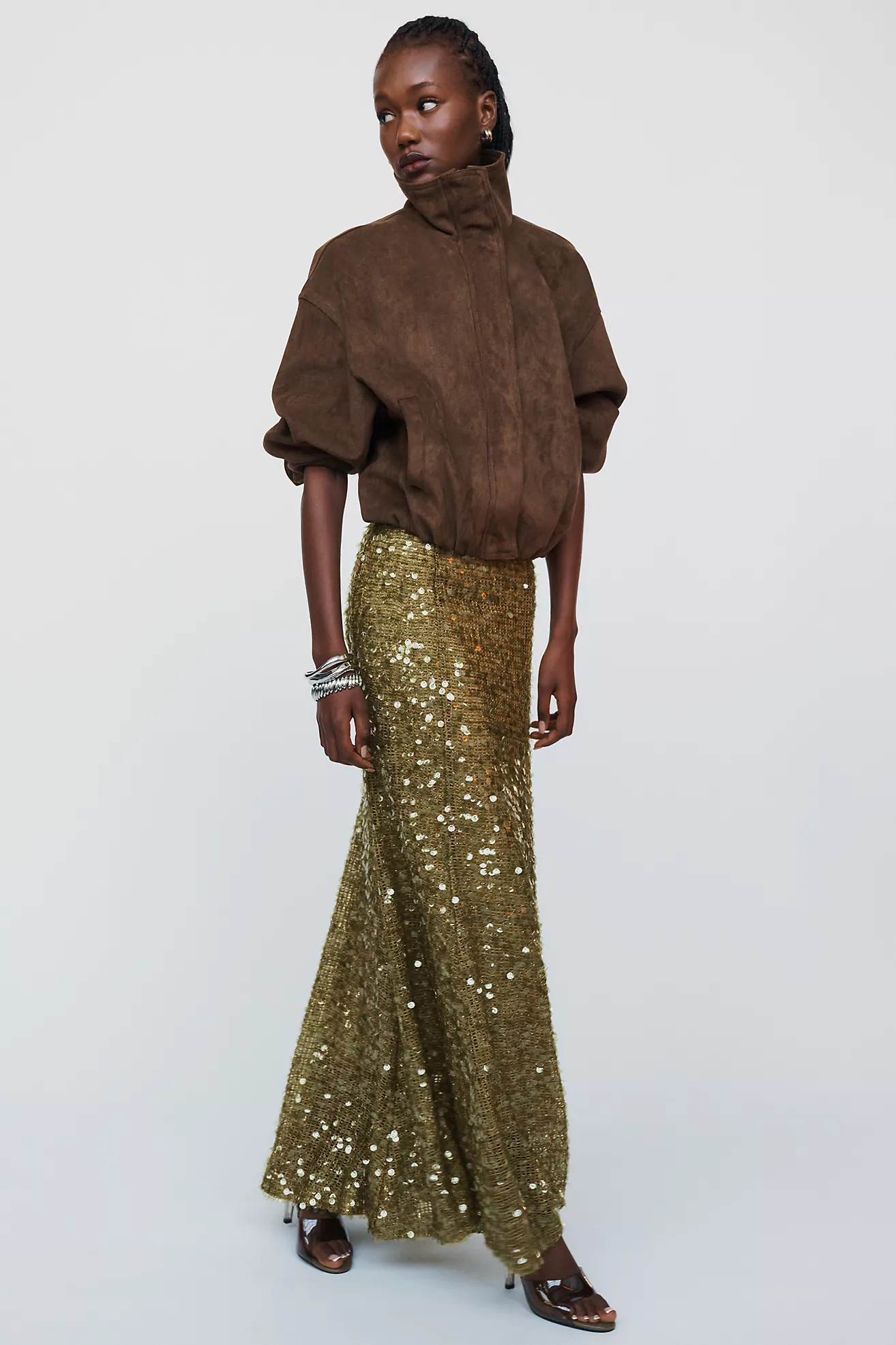 Hunter Bell Lindsey Sequin Midi Skirt | Anthropologie (US)