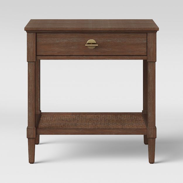 Charleston Wicker Wood Nightstand Brown - Threshold™ | Target