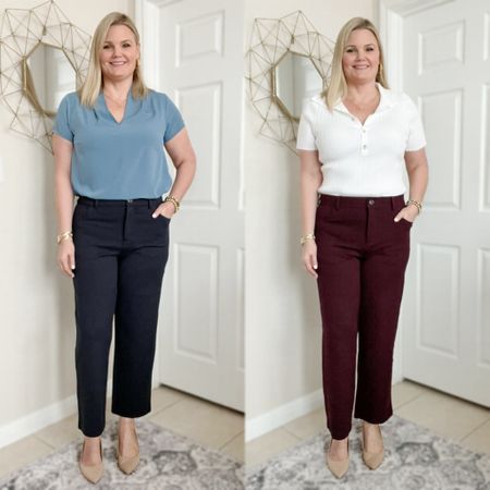 Comfortable, stretchy, high rise, straight leg pants from Universal Standard! Wearing the size XS (10/12). Fit true to size. Perfect for work. Use code INFS-AMBEMILY to save 10%  

#LTKWorkwear #LTKOver40 #LTKMidsize
