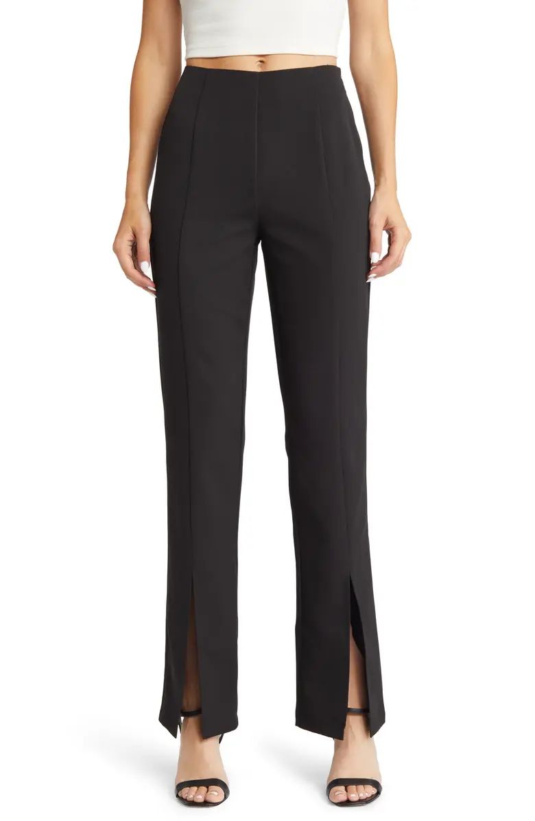 Lulus Minding My Business High Waist Split Hem Pants | Nordstrom | Nordstrom