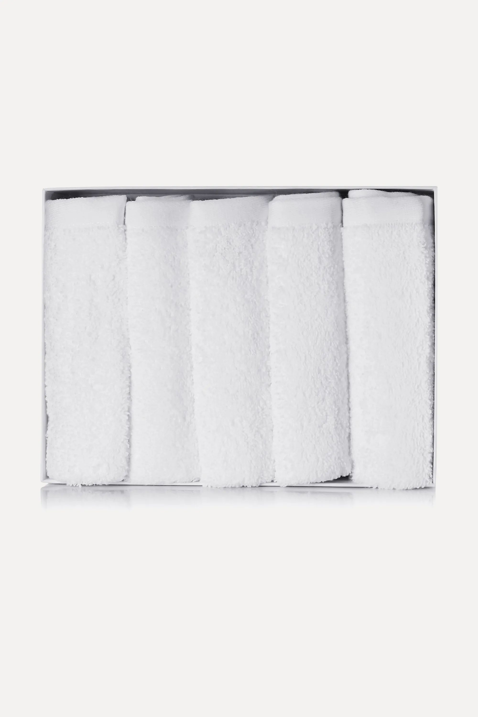 White Set of five cotton-terry face cloths | Votary | NET-A-PORTER | NET-A-PORTER (US)