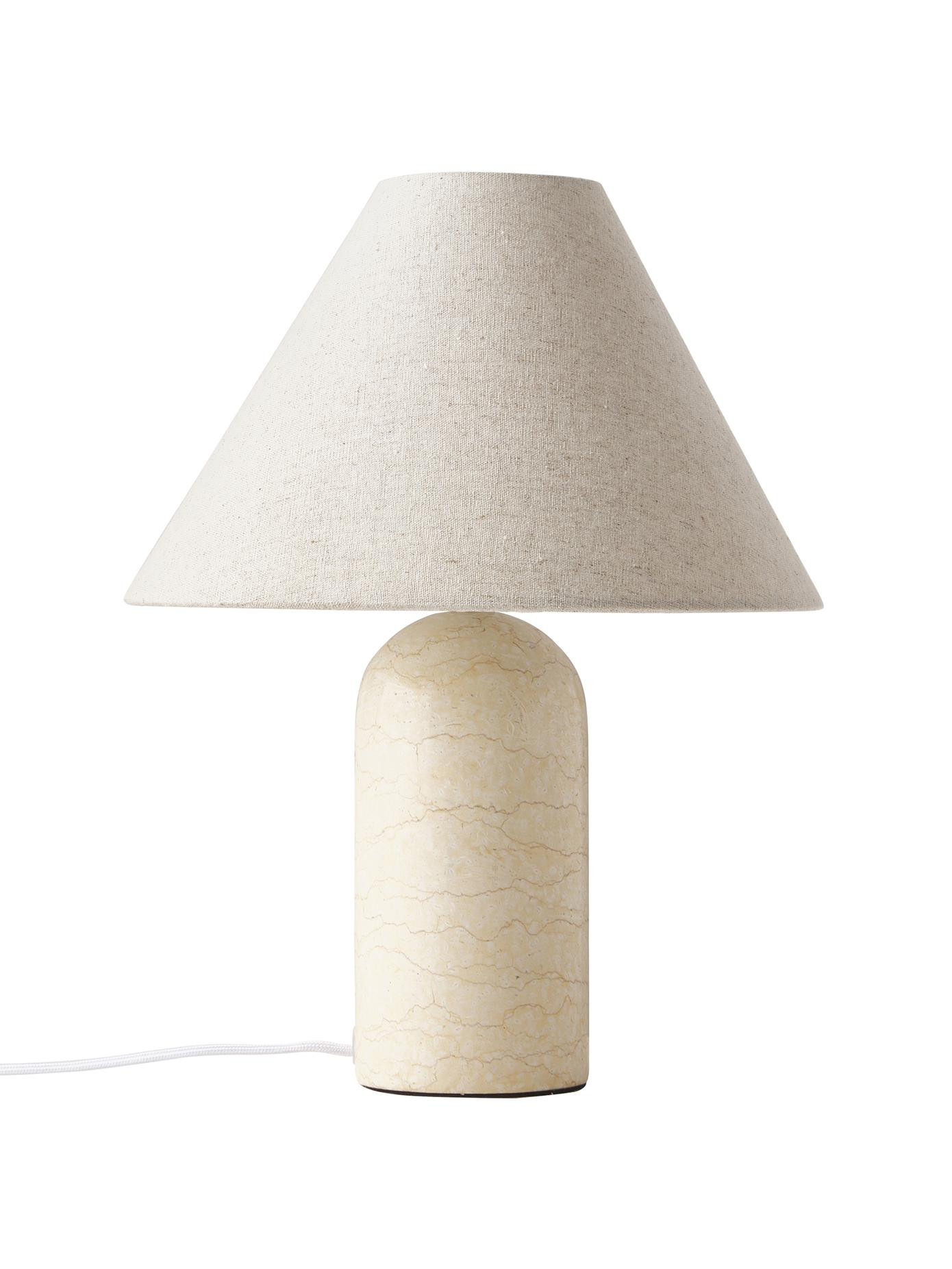 Table lamp Gia with marble base in travertine look | WestwingNow EU