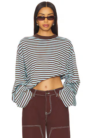 LIONESS Bloom Long Sleeve Top in Chocolate Sea Stripe from Revolve.com | Revolve Clothing (Global)