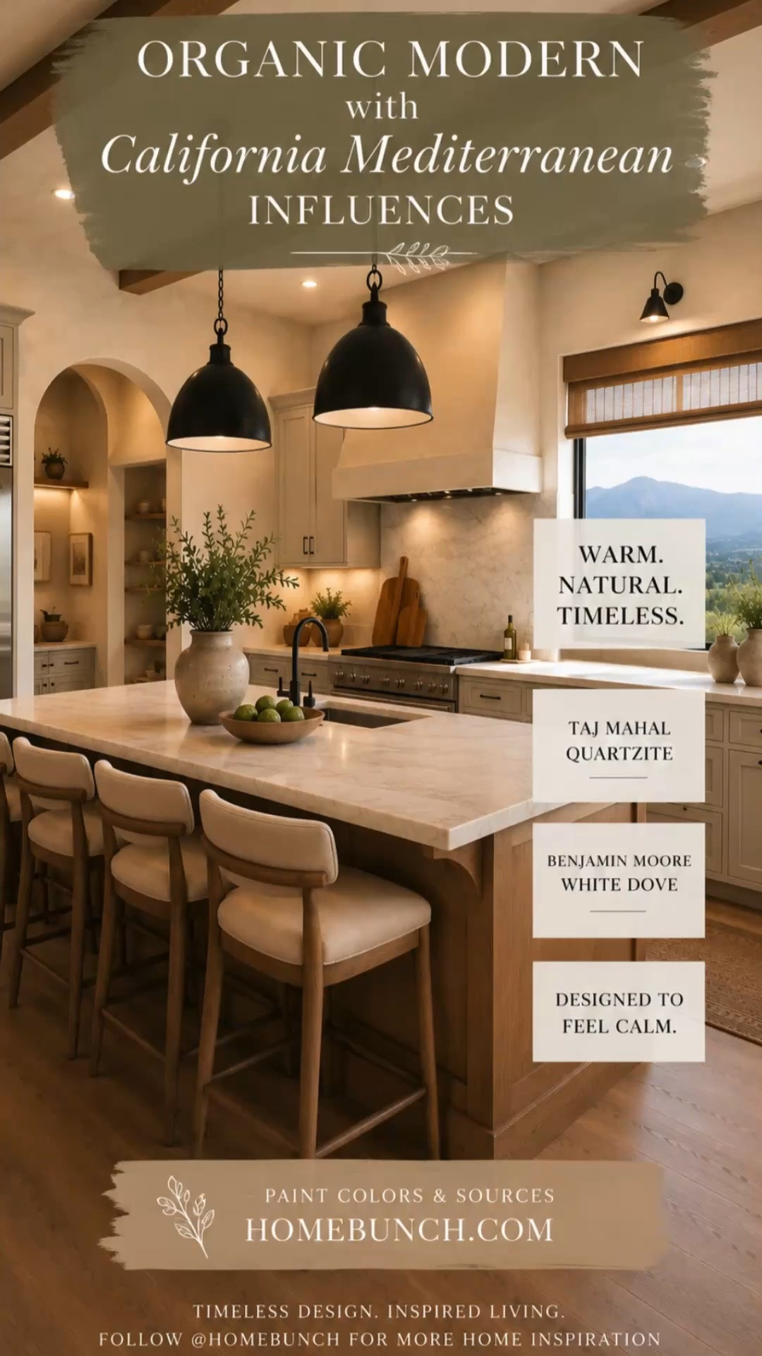 The beauty of an Organic Modern kitchen is in the quiet details. 🤍

Warm white oak, Taj Mahal Quartzite, a sculptural plaster hood, and soft neutral tones come together to create a kitchen that feels timeless, welcoming, and effortlessly elevated.

If this is your dream kitchen, save this post for inspiration.

✨ Find more Organic Modern homes, paint colors, and timeless design ideas on HomeBunch.com.

#ltkhome #organicmodern #modernkitchen #mediterraneankitchen #californiamediterranean #kitchendesign #neutralhome #tajmahalquartzite #interiordesign #warmminimalism #luxurykitchen #homebunch

#LTKstyletip #LTKhome #LTKfamily