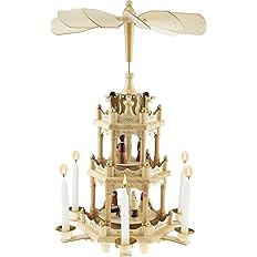 Clever Creations Beige Three Tier Carousel 18 Inch Traditional Wooden Christmas Pyramid Decoratio... | Amazon (US)