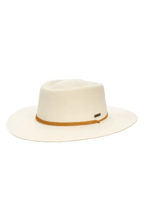 Gigi Pip Telescope Crown Flat Brim Wool Felt Hat in Off White at Nordstrom, Size Medium | Nordstrom