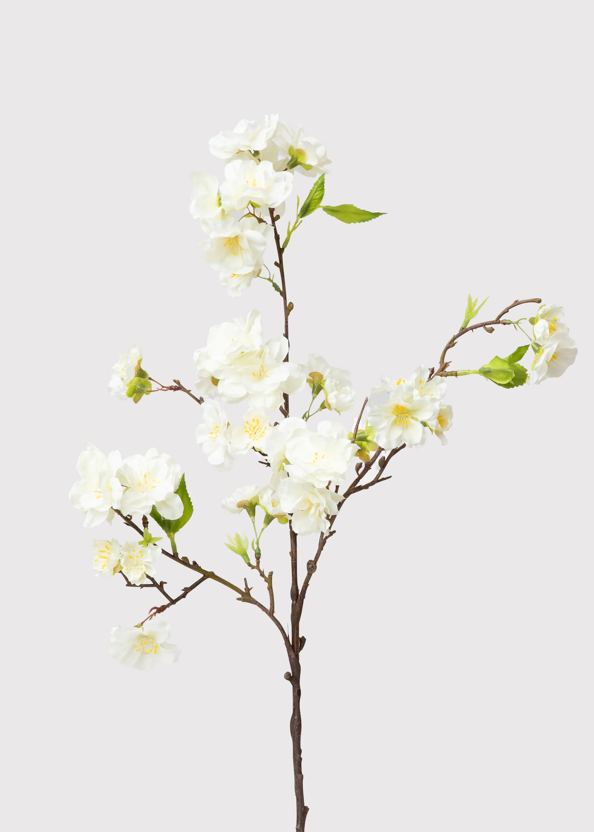 Cream Artificial Cherry Blossom Branch Pick - 18 | Afloral