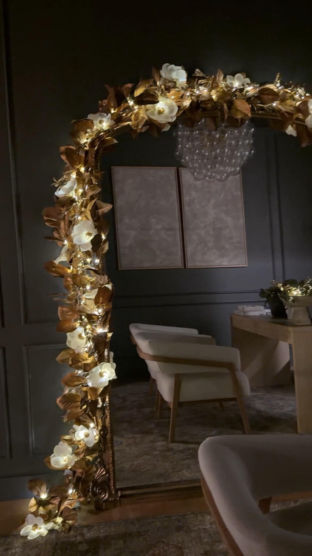 Evening glow in my office

home office decor, Pottery Barn office finds, gold accents, magnolia garland, lit garland, Christmas garland, holiday home office, cozy office styling, elegant office decor, home office desk, office chair, bubble chandelier, chandelier lighting, Amazon home finds, Amazon office decor, Anthropologie inspired, Primrose mirror dupe, Primrose mirror gold, statement mirror, holiday workspace, festive office ideas, modern organic office, elevated home office, desk styling, office shelf decor, gold decor accents, warm holiday glow, designer inspired home office, chic office vibes, seasonal garland decor, lit magnolia garland, holiday styling ideas

#LTKSeasonal #LTKHome #LTKHoliday