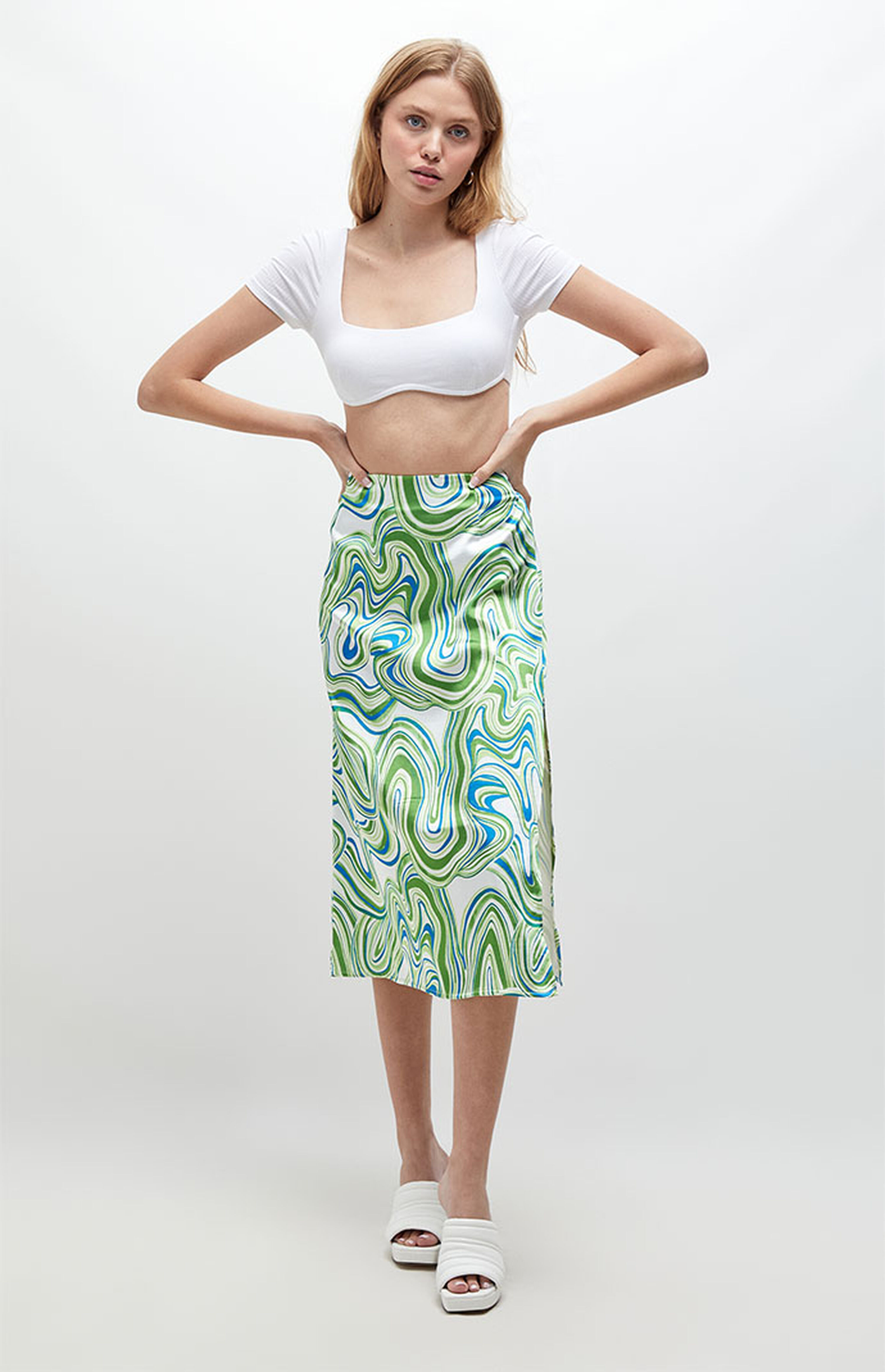 LA Hearts Satin Side Slit Midi Skirt | PacSun | PacSun