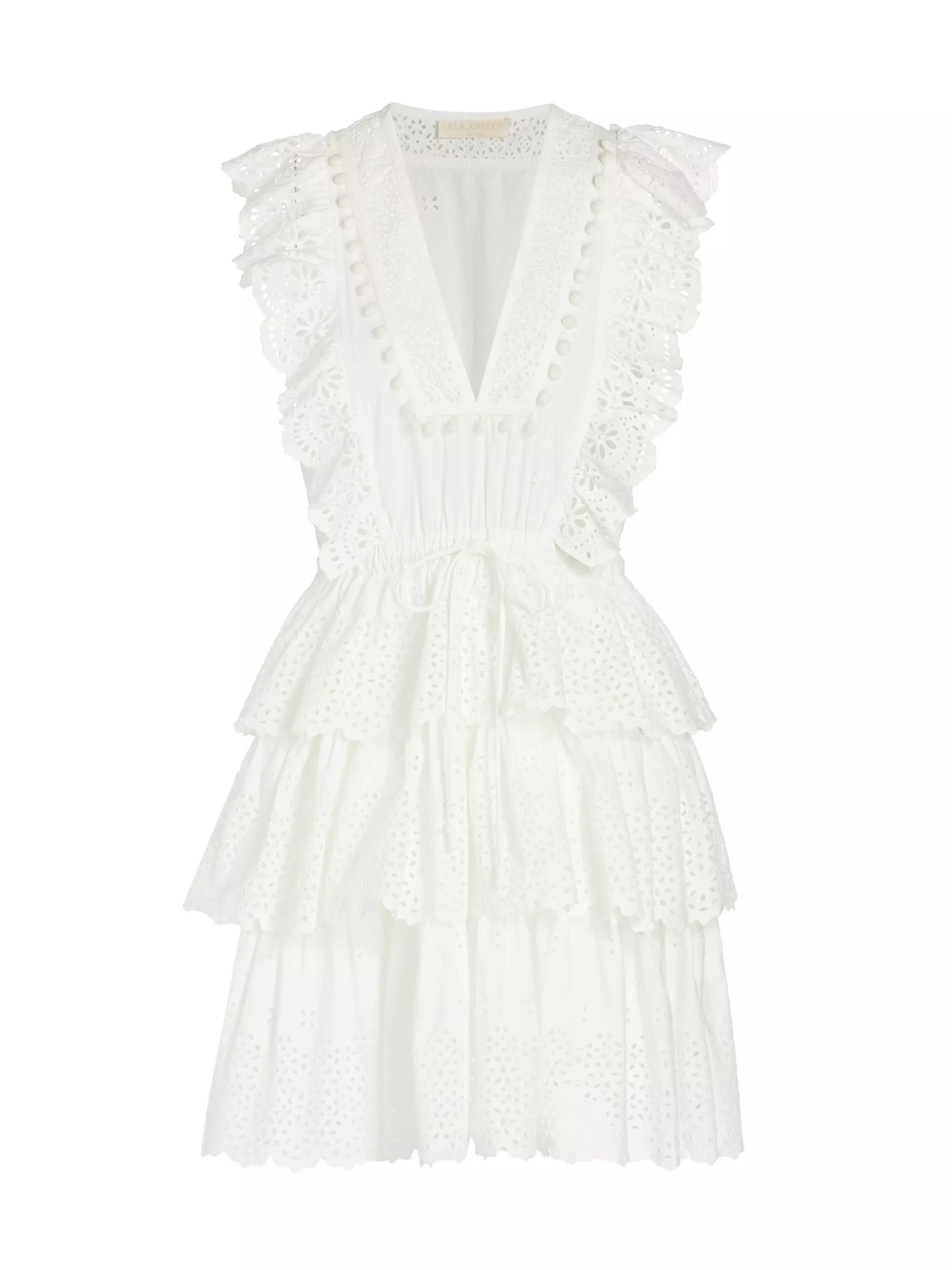 Lilith Broderie Anglaise Tiered Minidress | Saks Fifth Avenue
