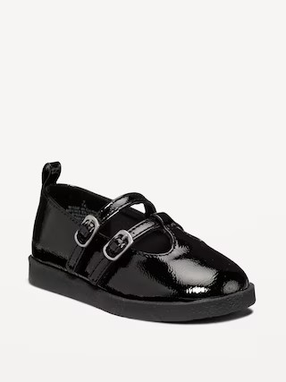 Shiny Faux-Leather Double-Buckle Mary Jane Shoes for Toddler Girls | Old Navy (US)