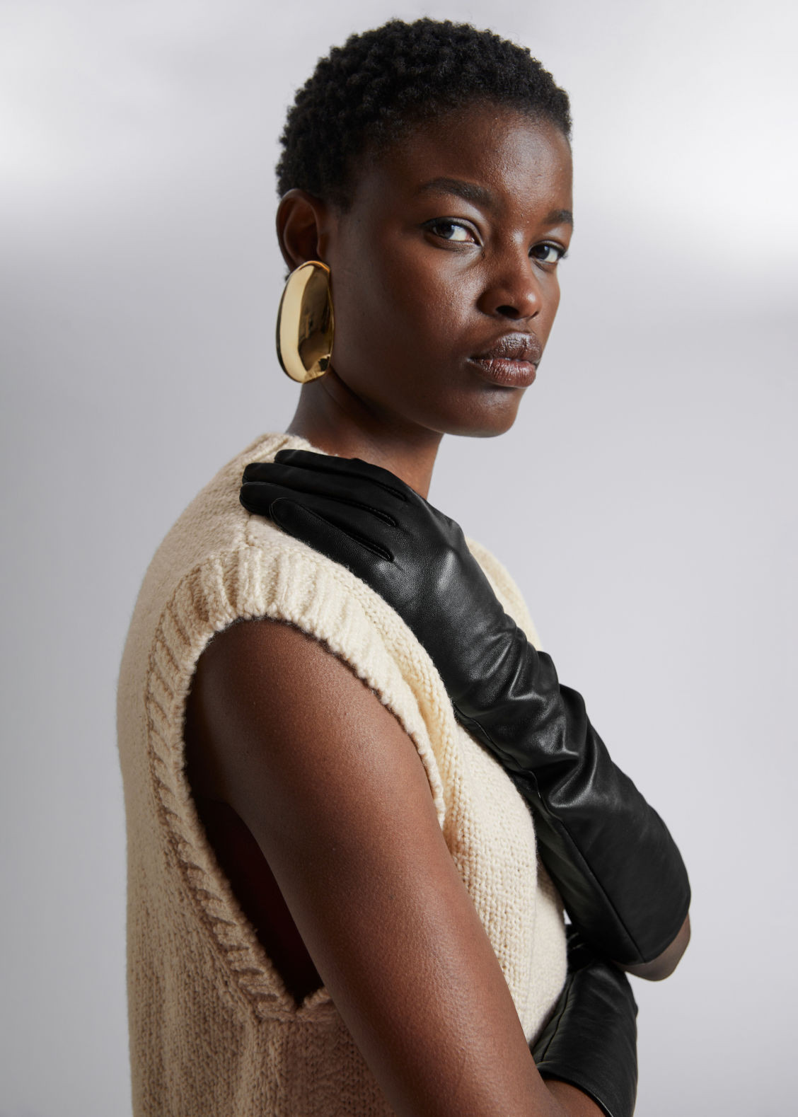 Long Leather Gloves - Black | & Other Stories US