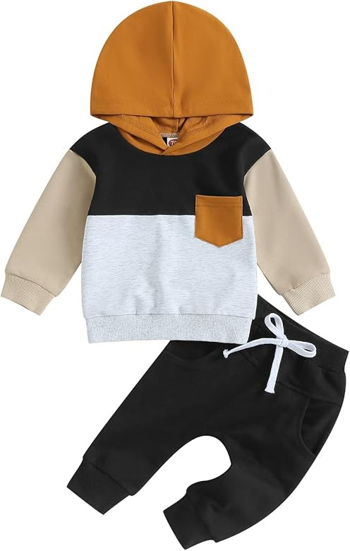 Douhoow Infant Fall Baby Outfit Baby Boy Hoodies Hoody Sweatshirt Drawstring Pants Baby Boy Cloth... | Amazon (US)