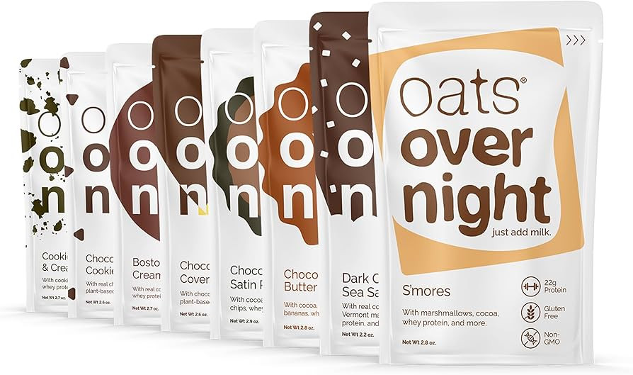 Oats Overnight Chocolate Variety Pack - High Protein, High Fiber Breakfast Protein Shake - Gluten... | Amazon (US)