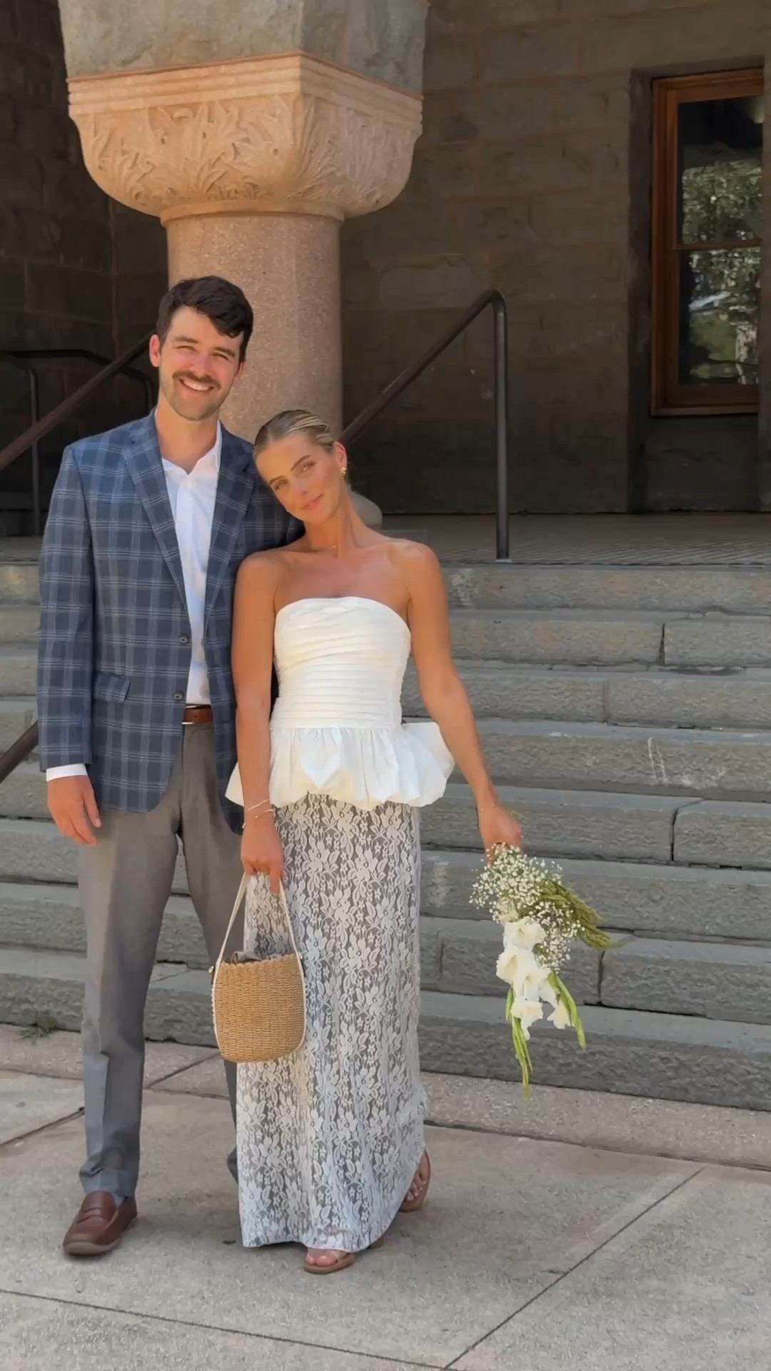 What did I wear to our courthouse wedding? I wore a white top, lace skirt with a brown skirt underneath. 

#LTKStyleTip #LTKFindsUnder100 

#LTKWedding
