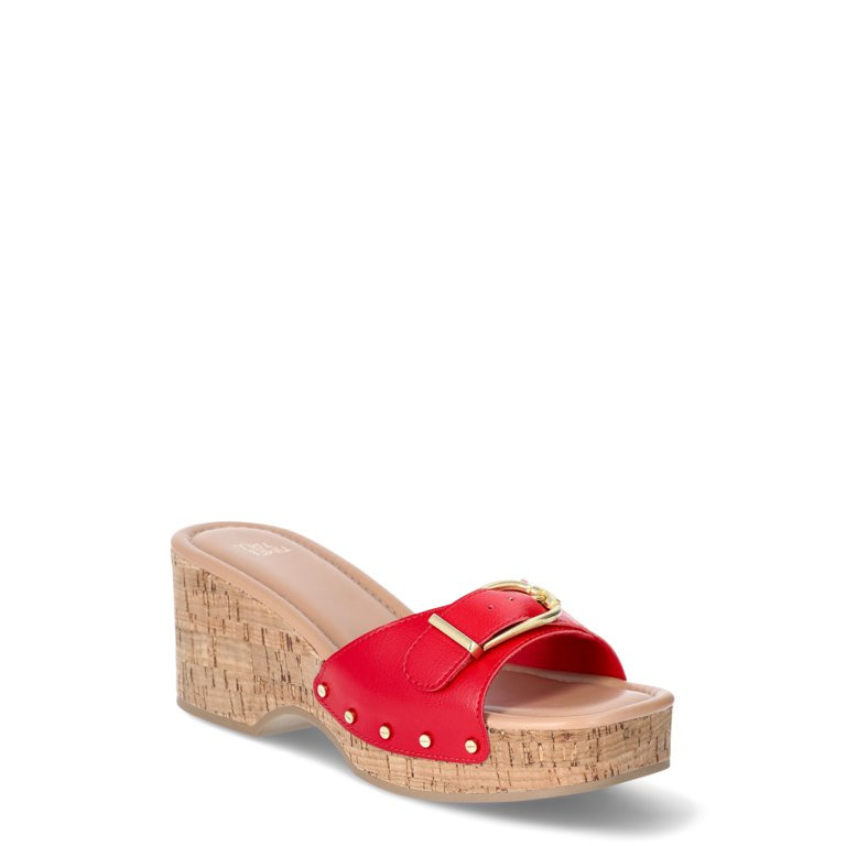 Time and Tru Women's Buckle Cork Platform Sandals | Walmart (US)