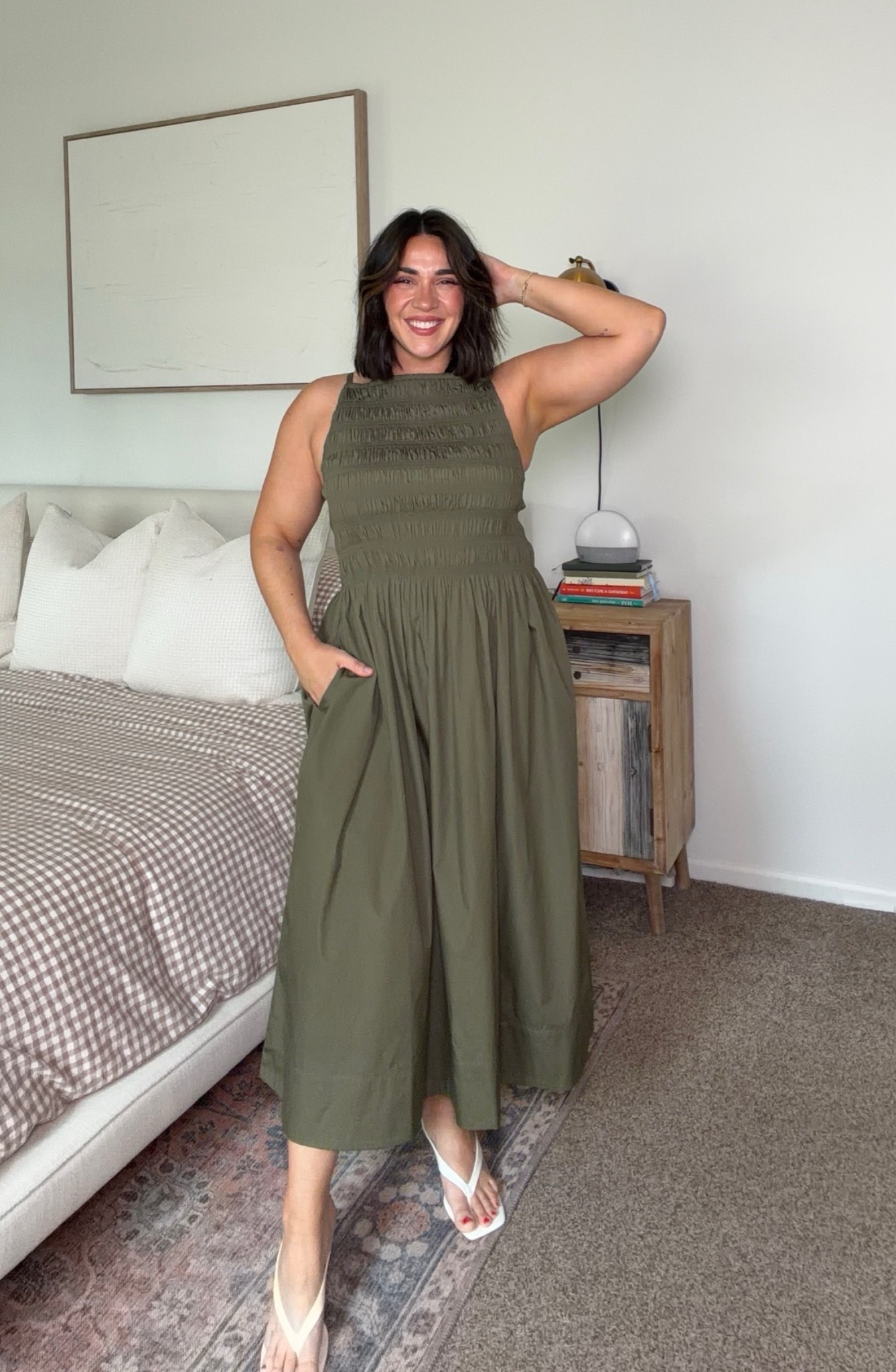 Madewell sale major discounts! Use code LONGWEEKEND for 30% off! Obsessed with this smocked midi & the color! Size L

#LTKSaleAlert #LTKSeasonal #LTKMidsize