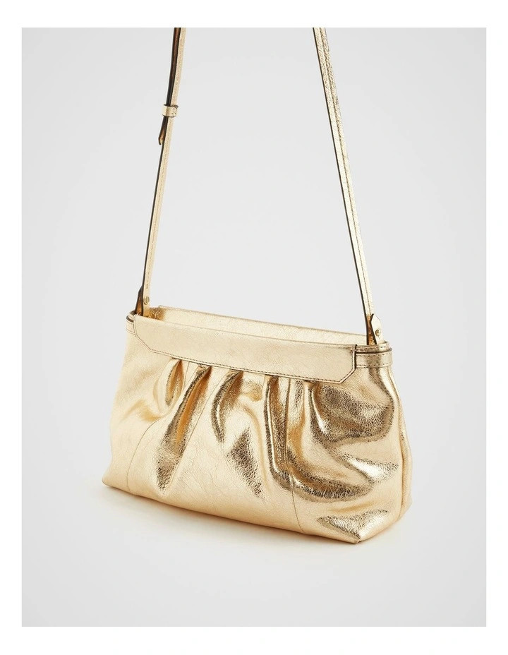 The Phillipa Leather Clutches in Gold | Myer