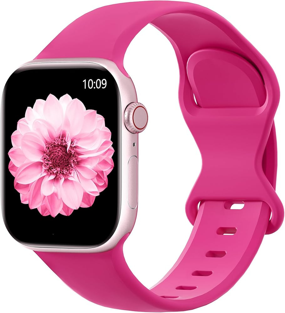 Silicone Band Compatible with Apple Watch Band 38mm 40mm 41mm 42mm 44mm 45mm 49mm, Soft Silicone ... | Amazon (US)