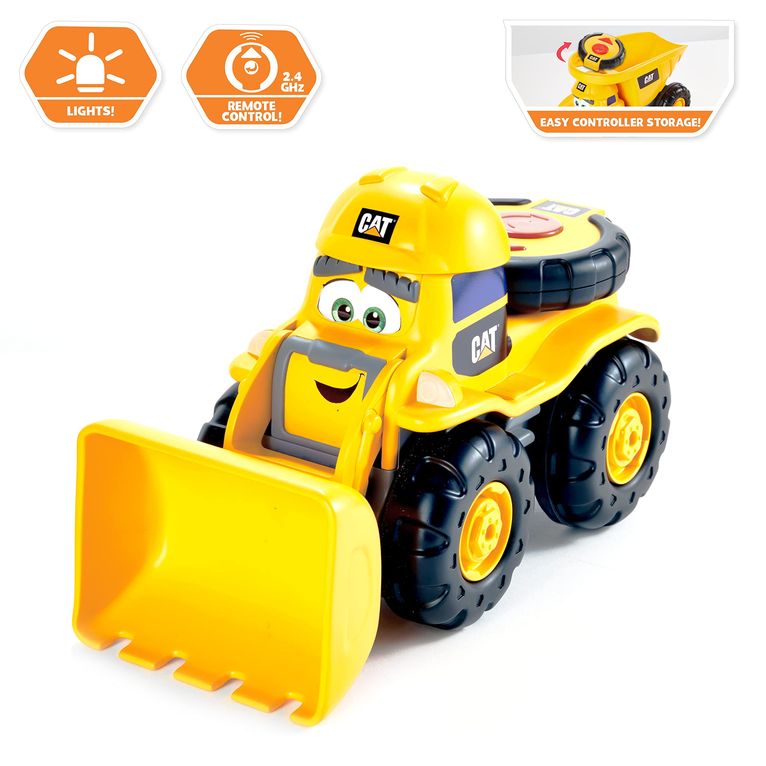 CAT Construction Toys, RC Remote Control Loader Truck - 10.5 Inch Length, Child Friendly Controller, Stowable Controller, Working Headlights - Batteries Included! | Amazon (US)