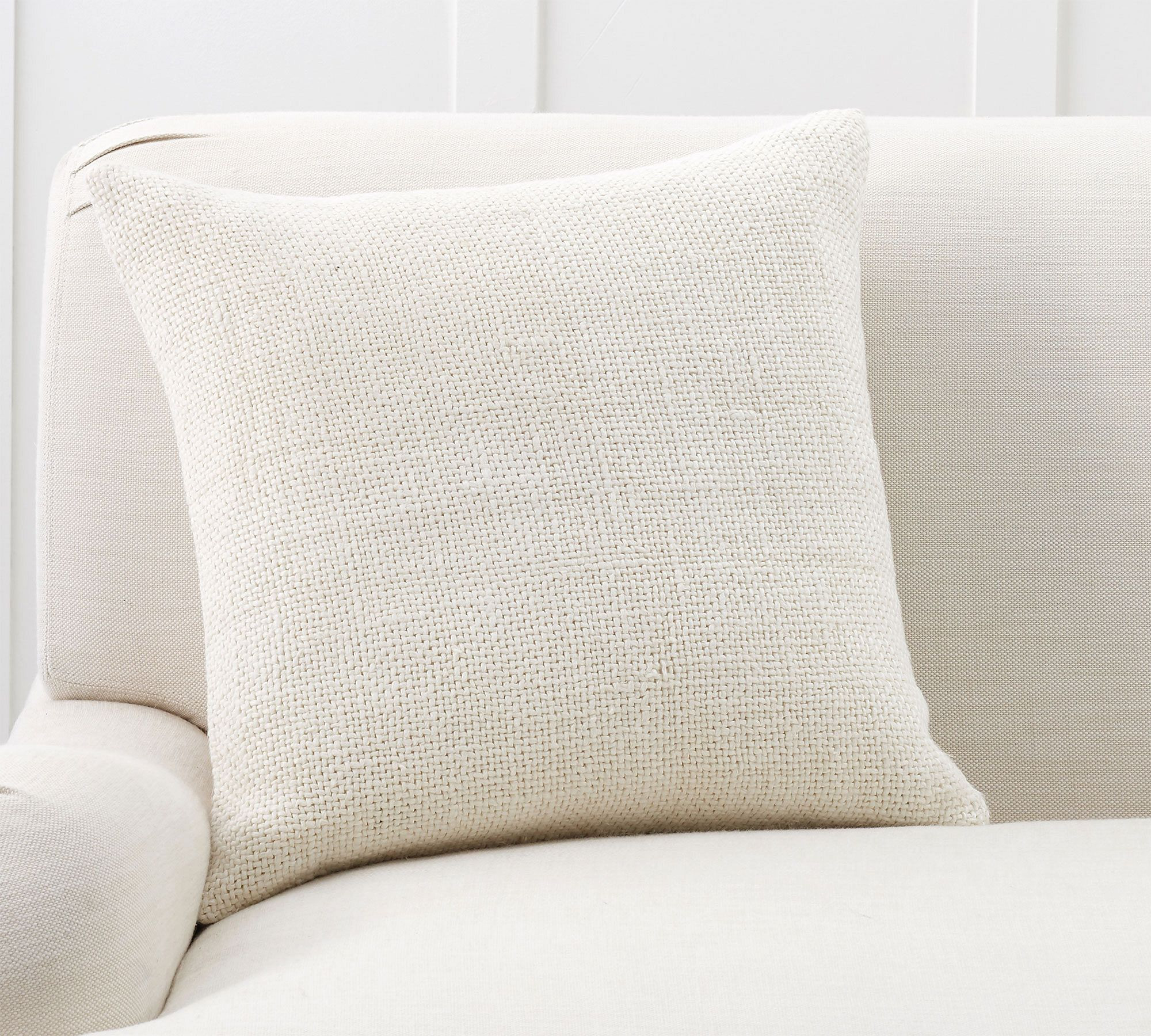 Faye Linen Textured Pillow Cover, 20"", Mauve | Pottery Barn (US)