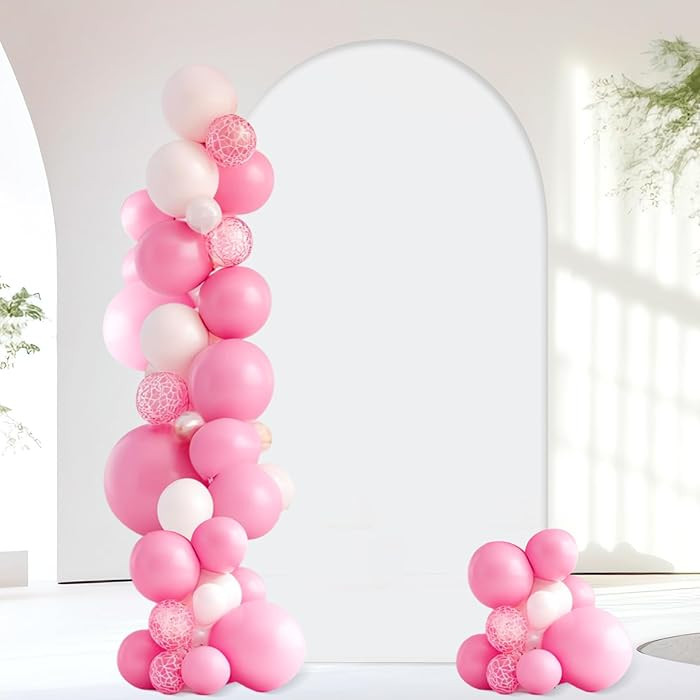 Arch Backdrop Cover Set, Spandex Fitted White Arch Covers, Round Top Balloon Arch Backdrop Stand ... | Amazon (US)