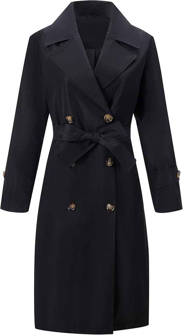 RISISSIDA Women Trench Coats Double-Breasted Spring and Fall Fashion,Water Resistant Loose Oversi... | Amazon (CA)