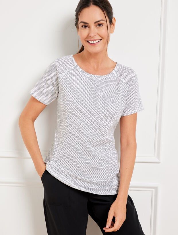 Supersoft Jersey Short Sleeve Tee - Ditsy Scallop | Talbots