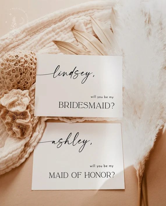 Modern Bridesmaid Proposal Card Template | Minimalist Will You Be My Bridesmaid | Will You Be My ... | Etsy (US)
