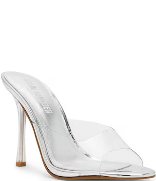 Steve Madden Peach Clear Stiletto Dress Slide Sandals | Dillard's | Dillard's