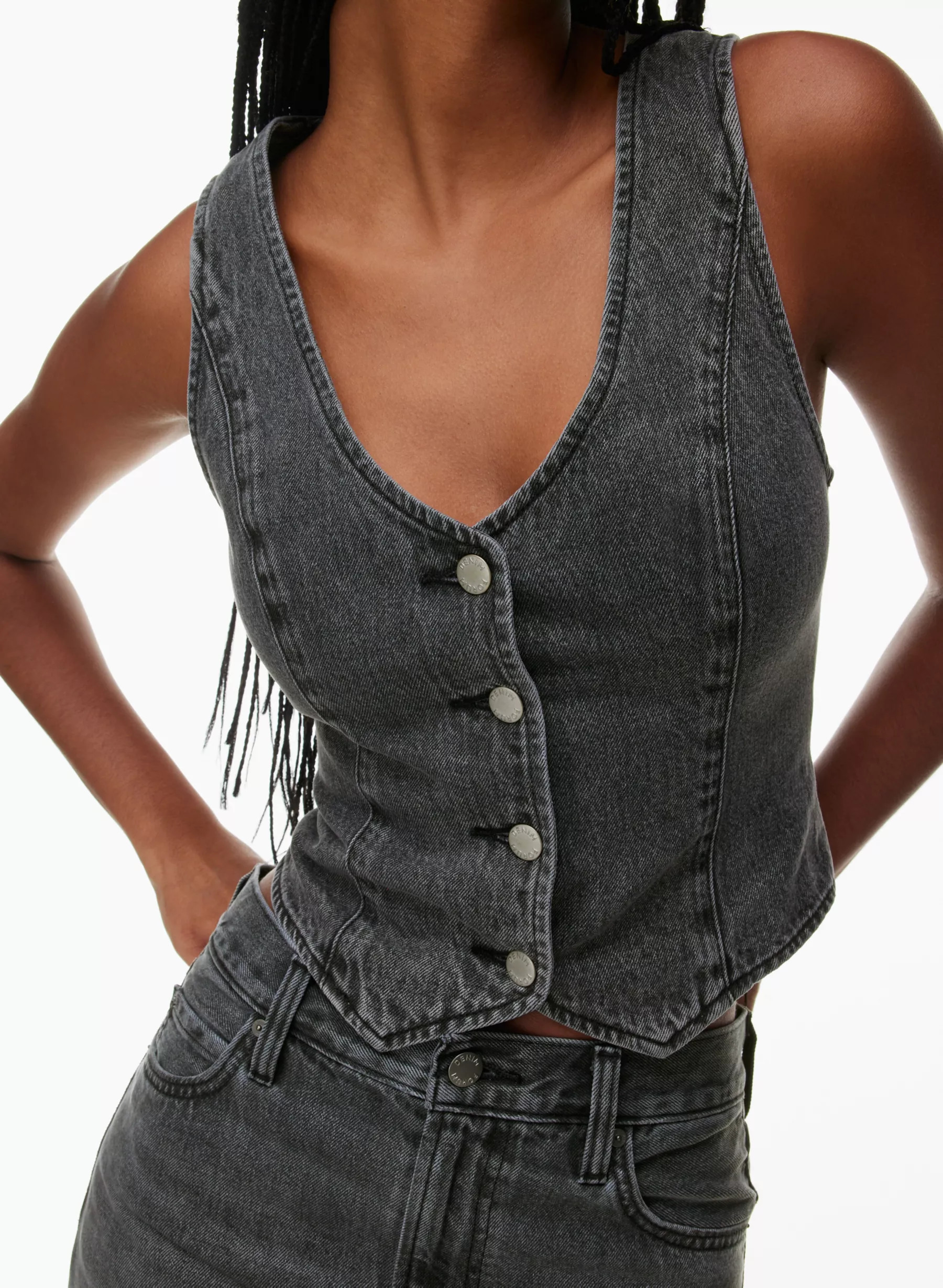 THE '90S MIA DENIM VEST | Aritzia