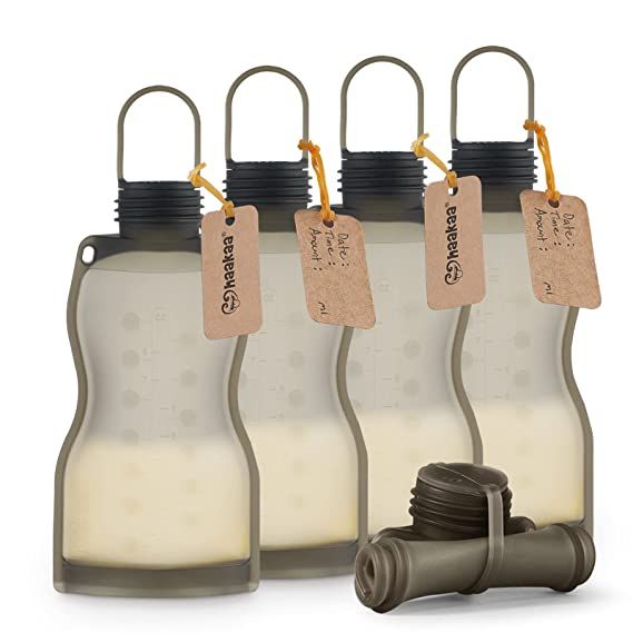 haakaa Silicone Breast Milk Storing Bag(9 oz,5pk)- Reusable Breastmilk Storage Freezer Bag for Br... | Amazon (US)