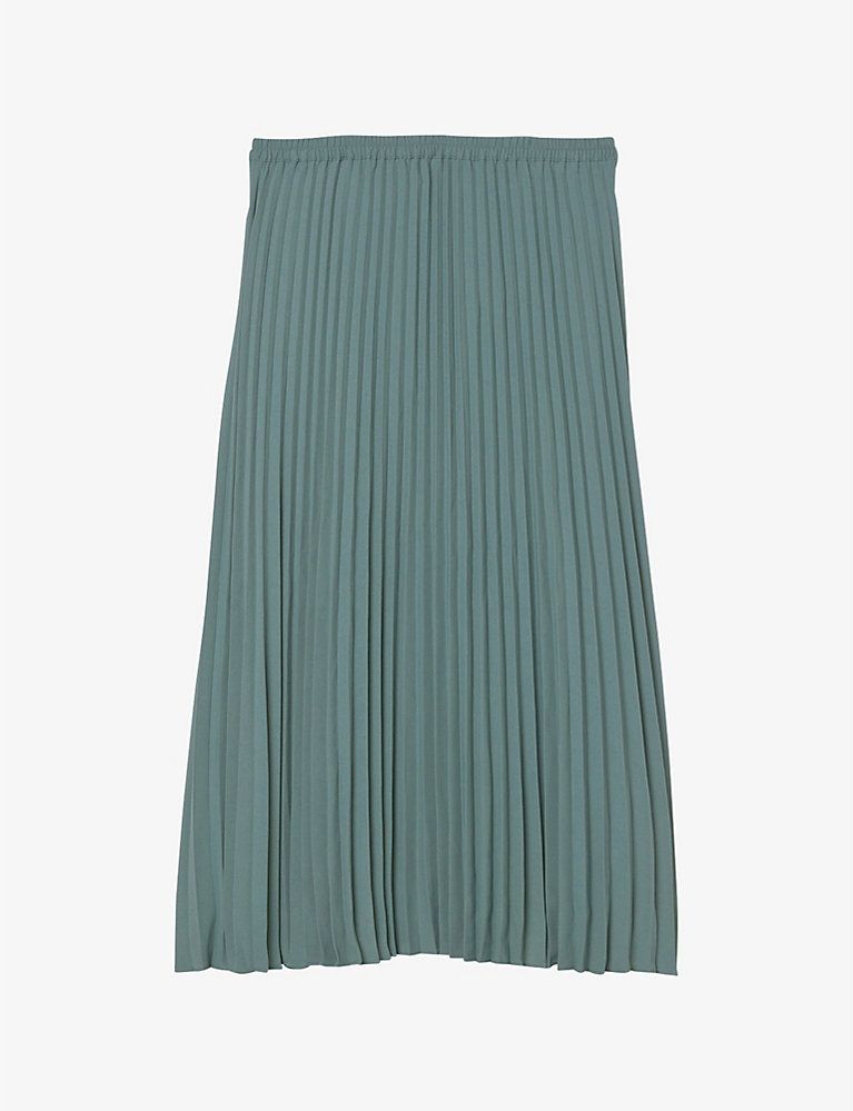 Pleated high-waisted recycled-polyester midi skirt | Selfridges