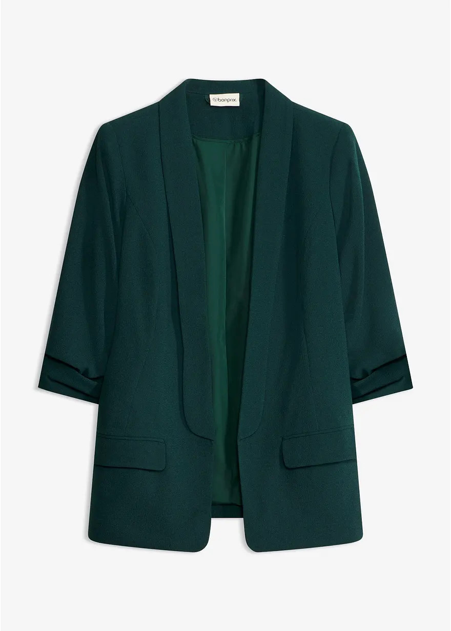 Locker geschnittener Longblazer mit drapierten \u00c4rmeln und Reverskragen. | Bonprix DE