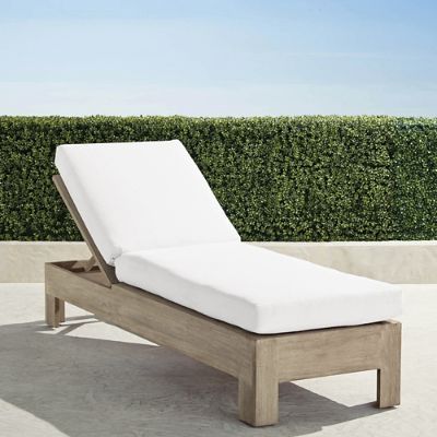 St. Kitts Chaise Lounge in Weathered Teak with Cushions | Frontgate | Frontgate