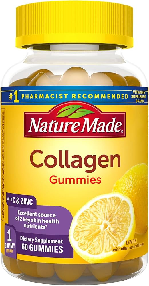Nature Made Collagen Gummies with Vitamin C, Zinc and Biotin, Hydrolyzed Collagen Peptides Supple... | Amazon (US)