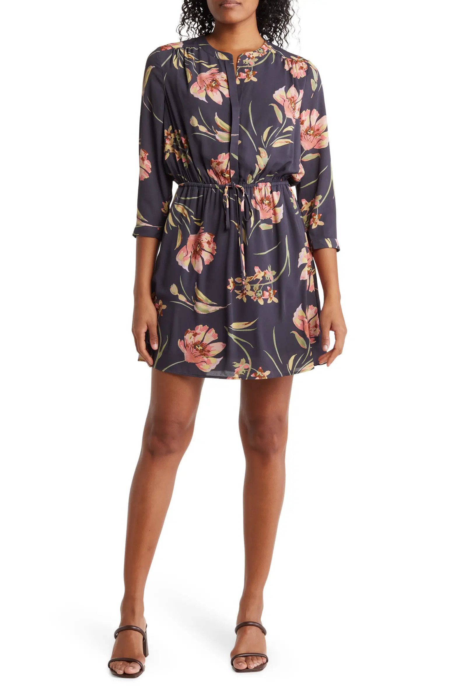 Split Neck Long Sleeve Dress | Nordstrom Rack