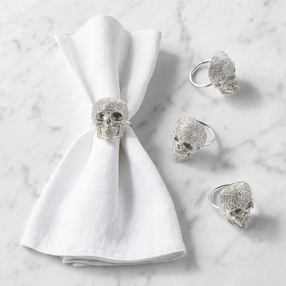 Skull Jeweled Napkins, Set of 4 | Williams-Sonoma