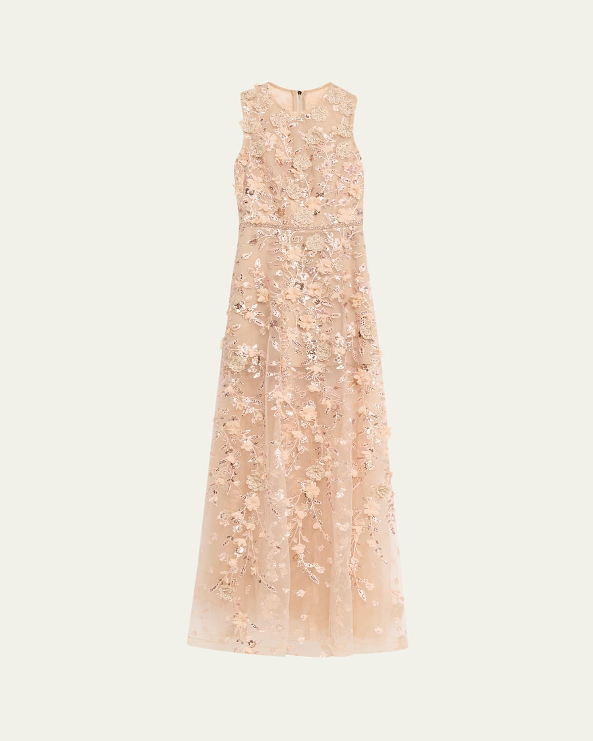 Arielle Floral Embroidered Sleeveless Gown | Bergdorf Goodman