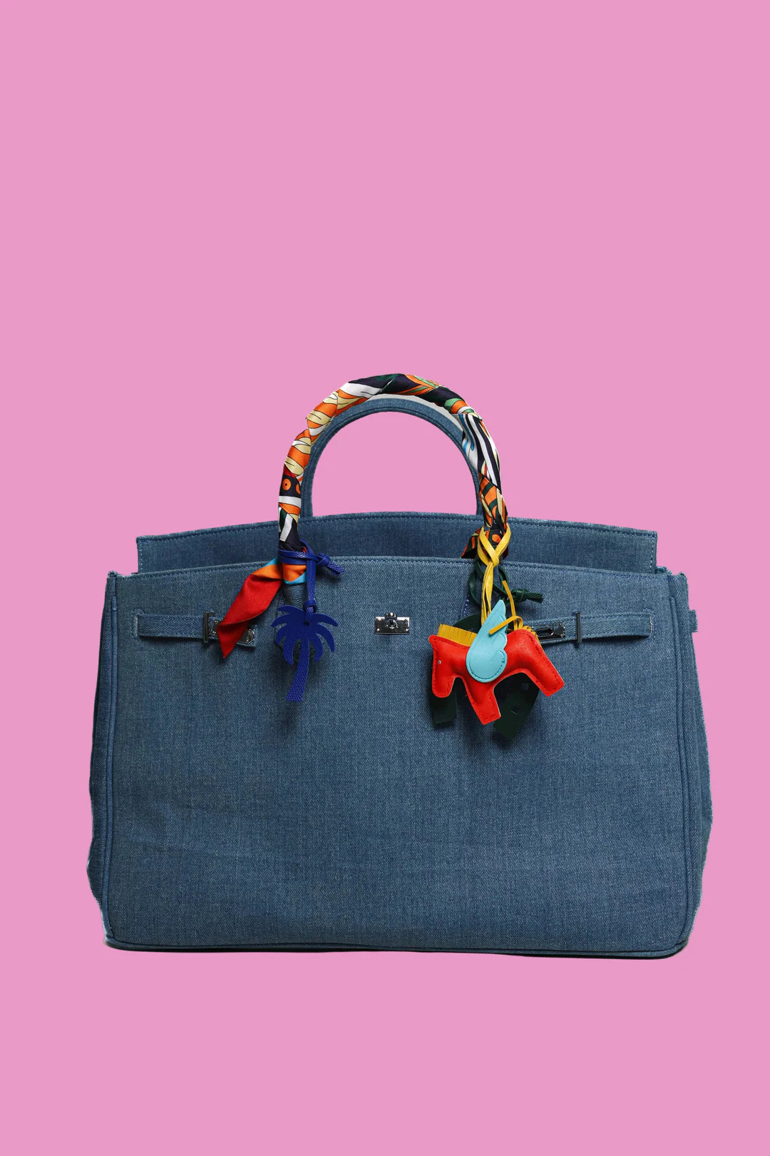 Sundaze Denim Tote Blue Large | Teggy French