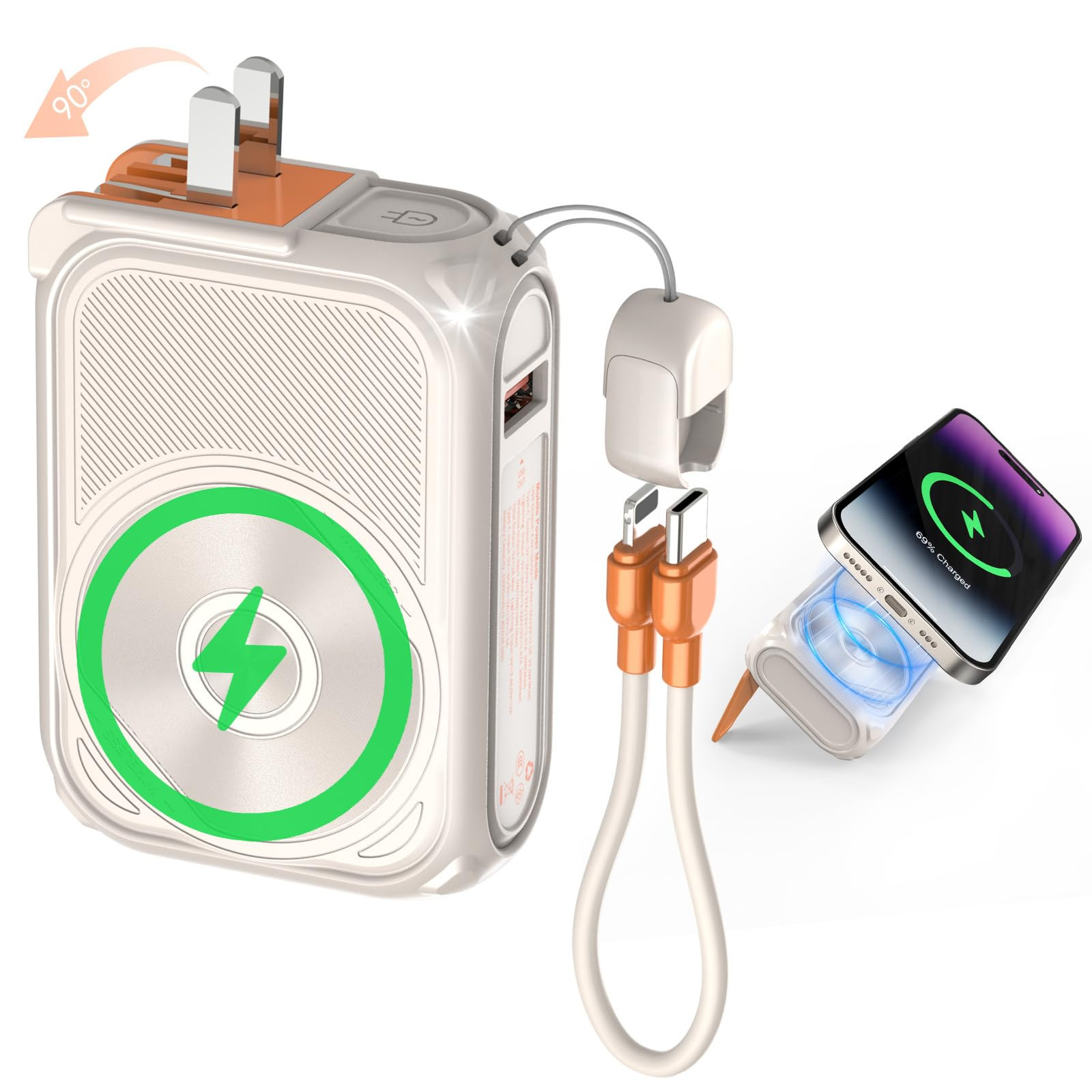SEANCHEER P05 Portable Charger, Magnetic Power Bank, Small Wireless PowerBank, Battery Pack10000m... | Amazon (US)