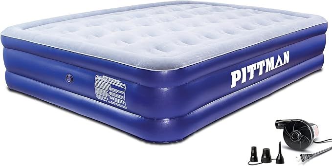 Pittman Outdoors Comfort Series Indoor Air Mattress with Portable Electrical Air Pump, Queen 16-I... | Amazon (US)