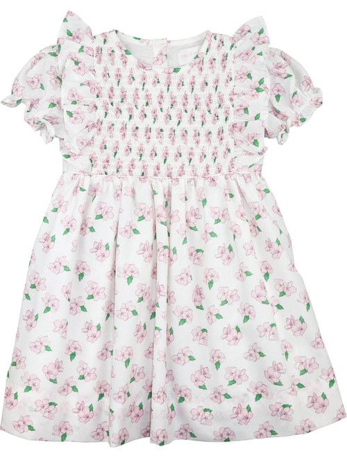 Pink Smocked Magnolia Ruffle Dress | Cecil and Lou