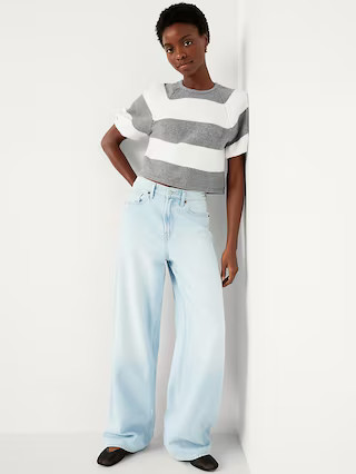 SoSoft Cropped Puff-Sleeve Sweater | Old Navy (US)