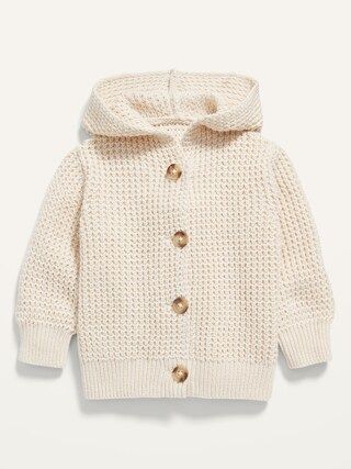 Hooded Button-Front Textured-Knit Cardigan for Baby | Old Navy (CA)