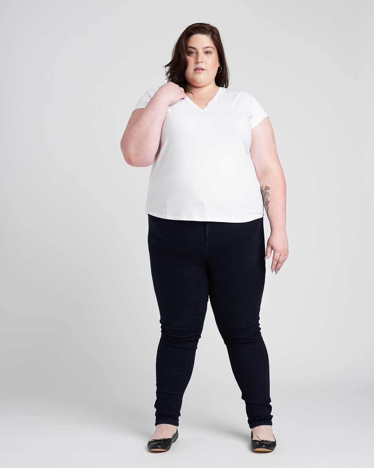 Ashley V Neck Tee - White | Universal Standard