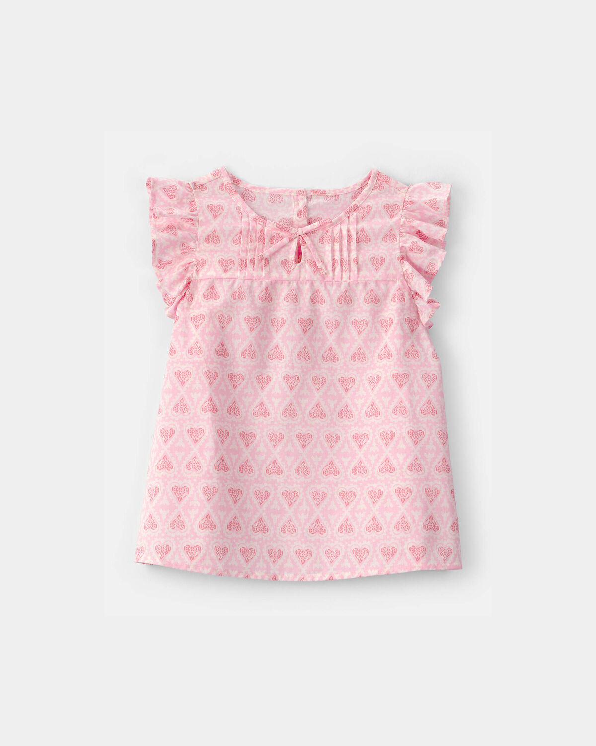 Girls Flutter-Sleeve Heart Top - Pink | Carter's Inc