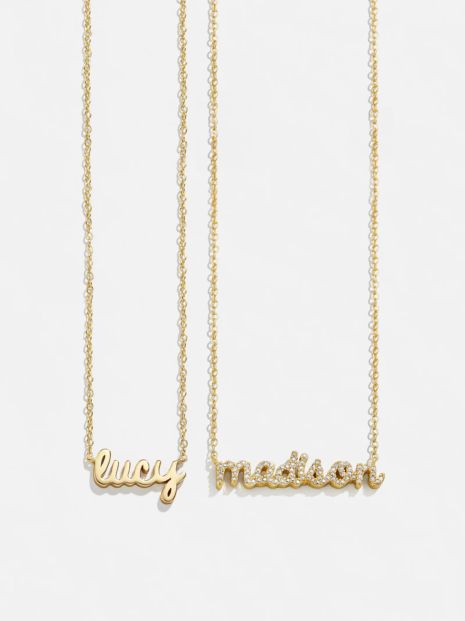 18K Gold Custom Nameplate Necklace - Mini Script | BaubleBar