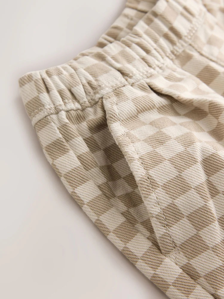 Neutral Checkerboard Pull On Barrel Trousers (3mths-7yrs) | Next US