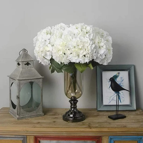 Doingart 6 Big Heads Artificial Hydrangeas Flowers Bridal Bouquet Fake Silk Hydrangea Bunch for W... | Walmart (US)